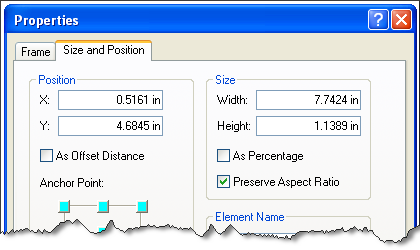 Use the Preserve Aspect Ratio option to control the proportional display of an element on a page layout