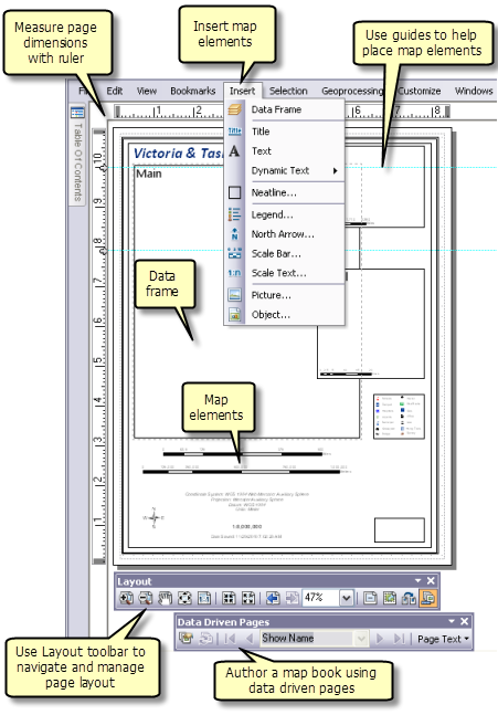 A Quick Tour Of Page Layouts Help Arcgis For Desktop