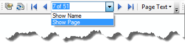 Data Driven Pages toolbar drop-down menu