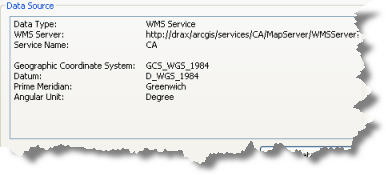 WMS service data source information