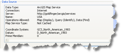 ArcGIS map service data source