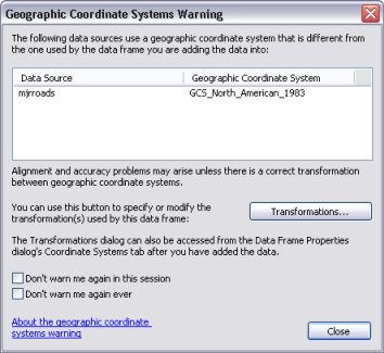 arcgis 10.3 environment output coordinate system