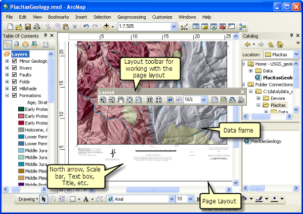 Displaying Maps In Data View And Layout View Help Arcgis For Desktop