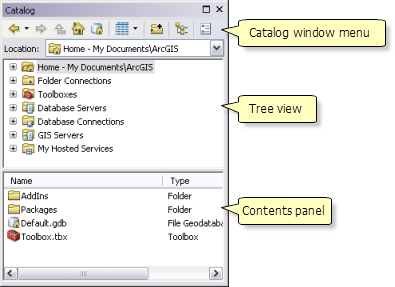 A Quick Tour Of The Catalog Window Help Arcgis For Desktop