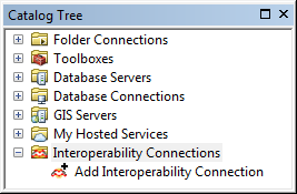 Interoperability Connections in Catalog Tree