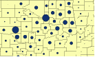 Representation of how proportional symbols appear on your map