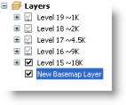 The new basemap layer in the table of contents