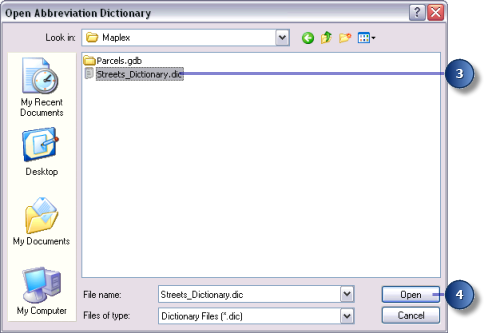 Open Abbreviation Dictionary dialog box