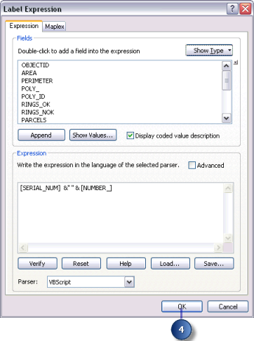 Label Expression dialog box