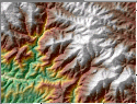 Shaded relief map