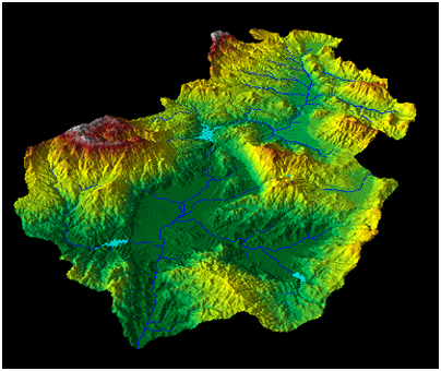 Visualization of a raster DEM surface