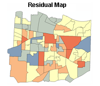 Spatially autocorrelated residual map