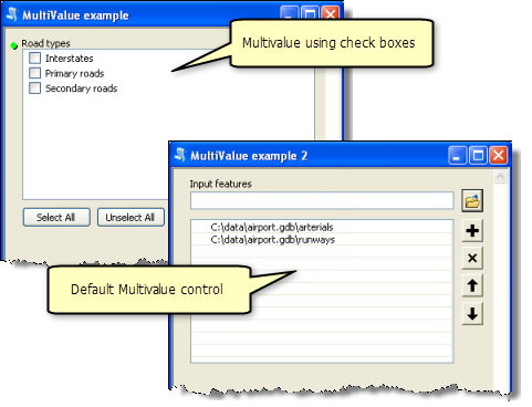 Multivalue controls