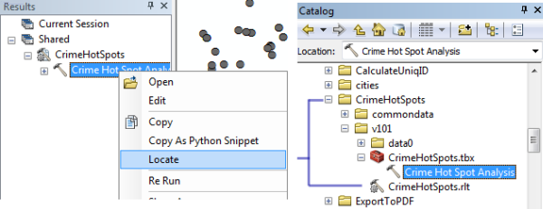 Locating contents of a geoprocessing package