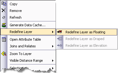 Redefine data as floating layer in ArcGlobe