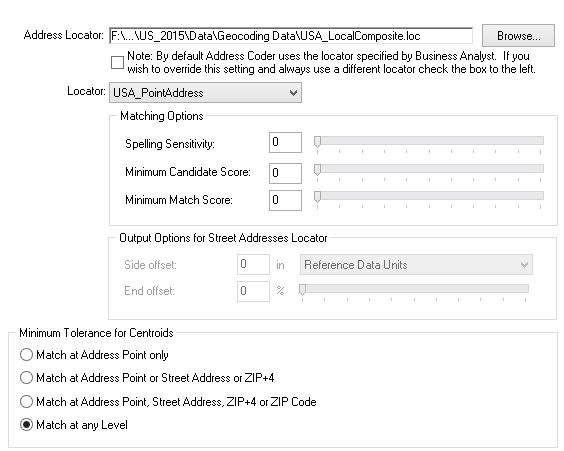 Street Addresses Near Me Geocoding Options—Help | Arcgis Desktop