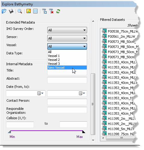 Explore Bathymetry window