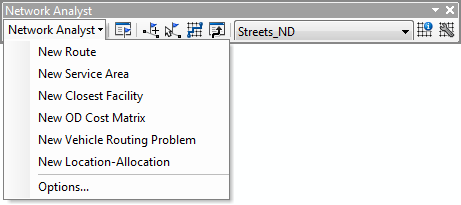 Bringing up Network Analyst Options dialog box