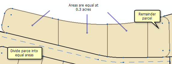 Parcel division into equal areas