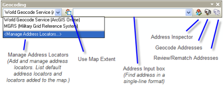 Geocoding toolbar