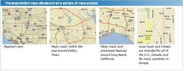 Display of a basemap at multiple levels of resolution