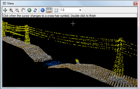 3D View window with airborne lidar data