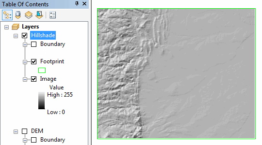 Hillshade result