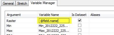 Table column heading variable