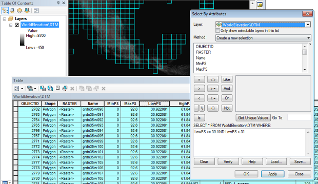 Cell size selection and query