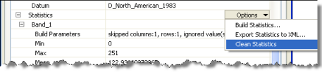 Statistics options