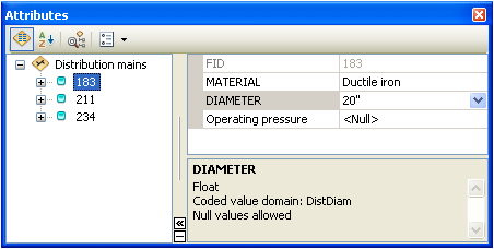 Editing selected records in the Attributes window