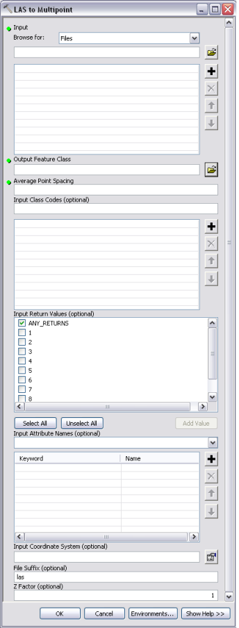 LAS to MULTIPOINT Geoprocessing Tool