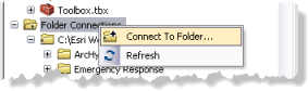 Adding a folder connection in ArcCatalog