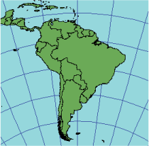 Illustration of equidistant conic projection