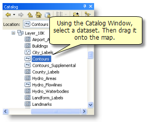 Adding datasets from the Catalog window