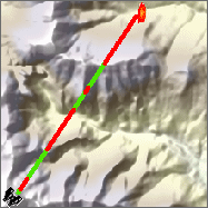 Line Of Sight tool lets you know if a given point is visible from another, and which parts of the line between the points are visible.