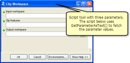 Script tool parameters