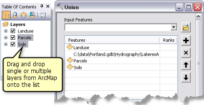 Multivalue control drag and drop ArcMap layers