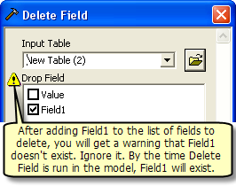 Delete field warning