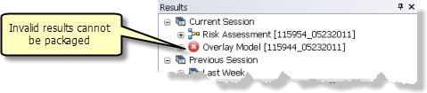 Invalid results cannot be packaged