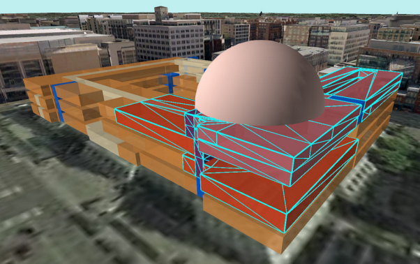 Example using Select by Location to select features using 3D distances