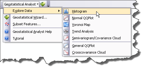 Histogram on the Explore Data menu