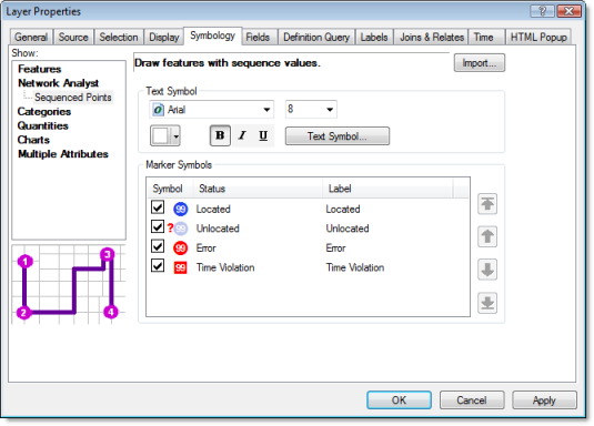 Stops Layer Properties dialog box