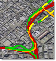 Traffic on higher order roads is displayed only