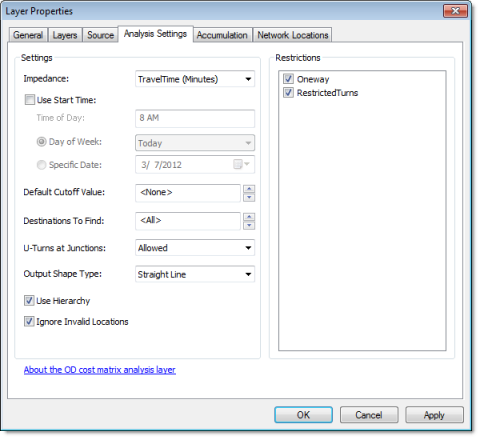 The Analysis Settings tab