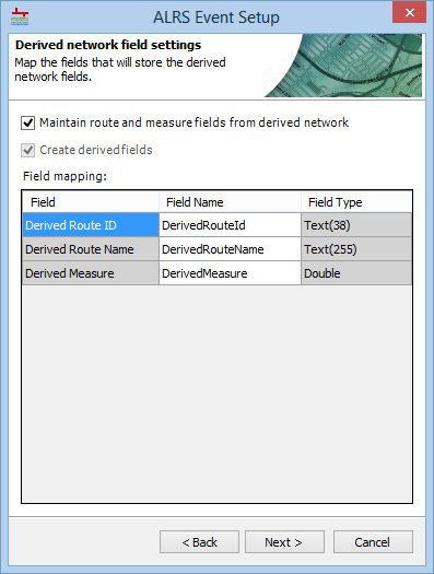 Derived network field settings