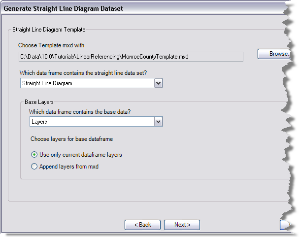 Generate Straight Line Diagram Dataset dialog box