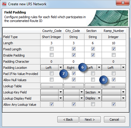 Changing padding location, pad if no value provided, and allow null values settings