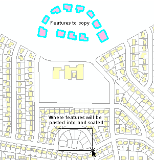 Using the Copy Features tool to copy, scale, and paste features