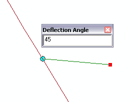 Start a sketch, then right-click, click Segment Deflection, and enter the angle